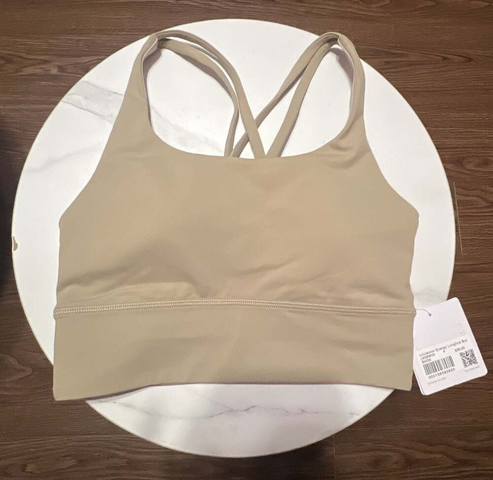 Lululemon Energy Longline Bra Medium Support Size 4 Shok (SHOK)